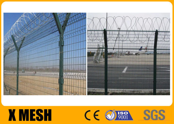 Φράκτης 2.5m ασφαλείας αεροδρομίου υψηλή μακριά χρησιμοποιώντας ζωή αντίστασης σκουριάς μήκους 3m